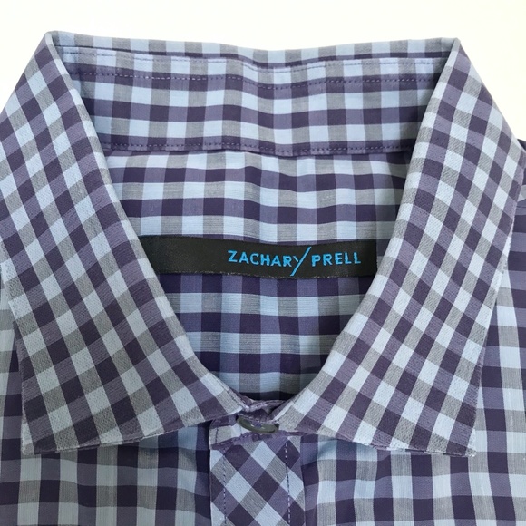 Zachary Prell Gingham Button Down - M - Picture 2 of 5